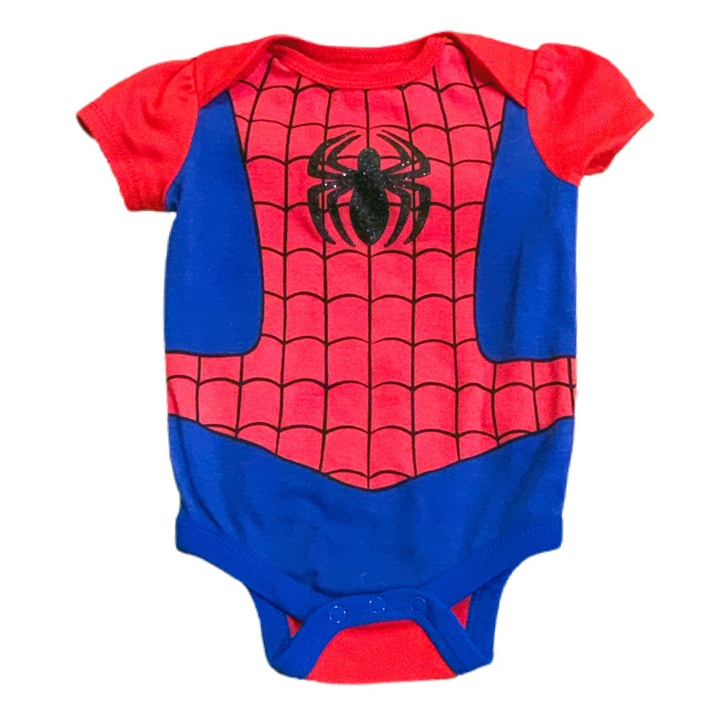 Marvel Spiderman glitter baby onesie size 3-6M